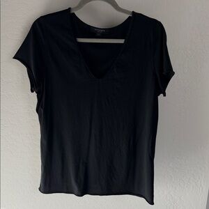 All Saints VNeck Black Short Sleeve Tee